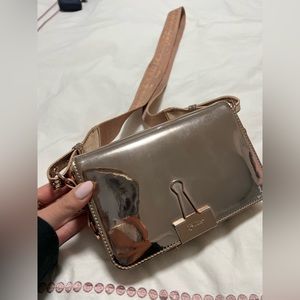 Off White women’s mirror flag crossbody bag in rose gold